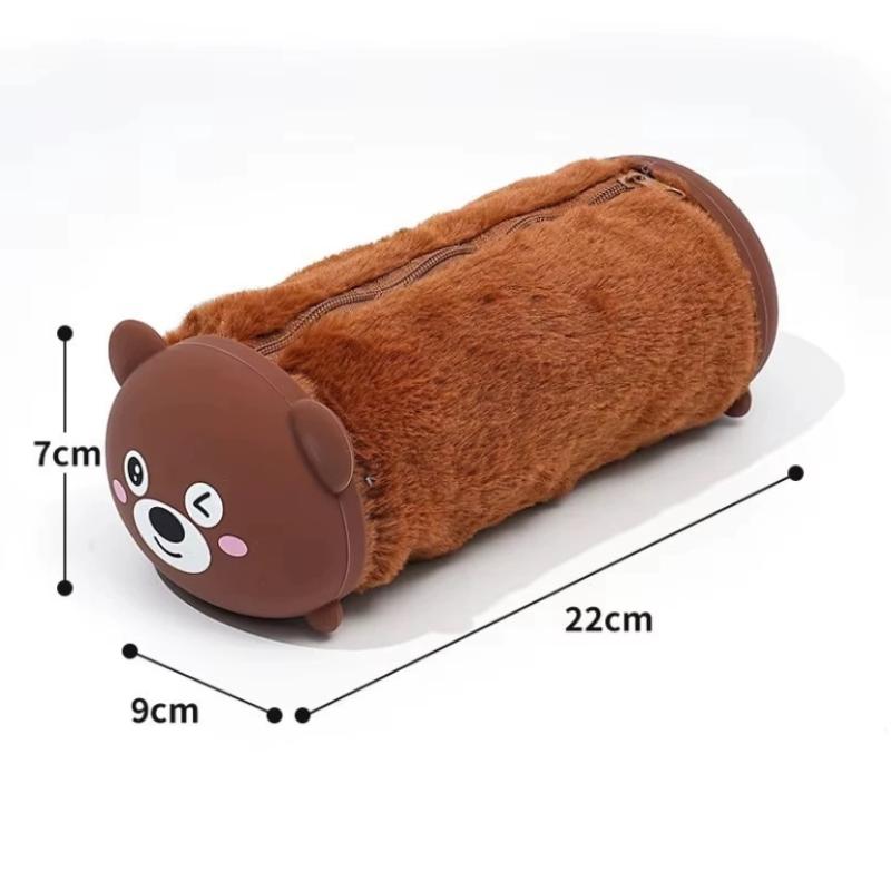 Cute Cartoon Plush Pencil Case Multi-Function Storage Large-Capacity Stationery Box Cosmetic Bag