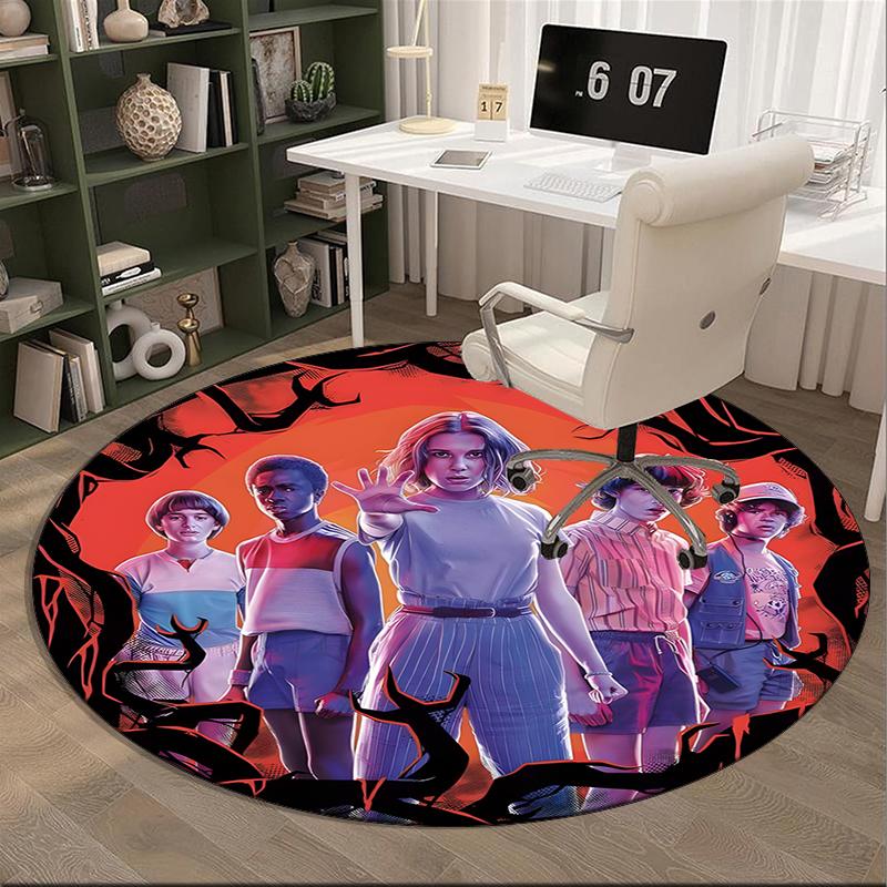 Adventure Friends round carpet Chair cushion Round Entryway Rug, Soft Round Rugs for Living Room, Bedroom, Circle Carpet decor gifts