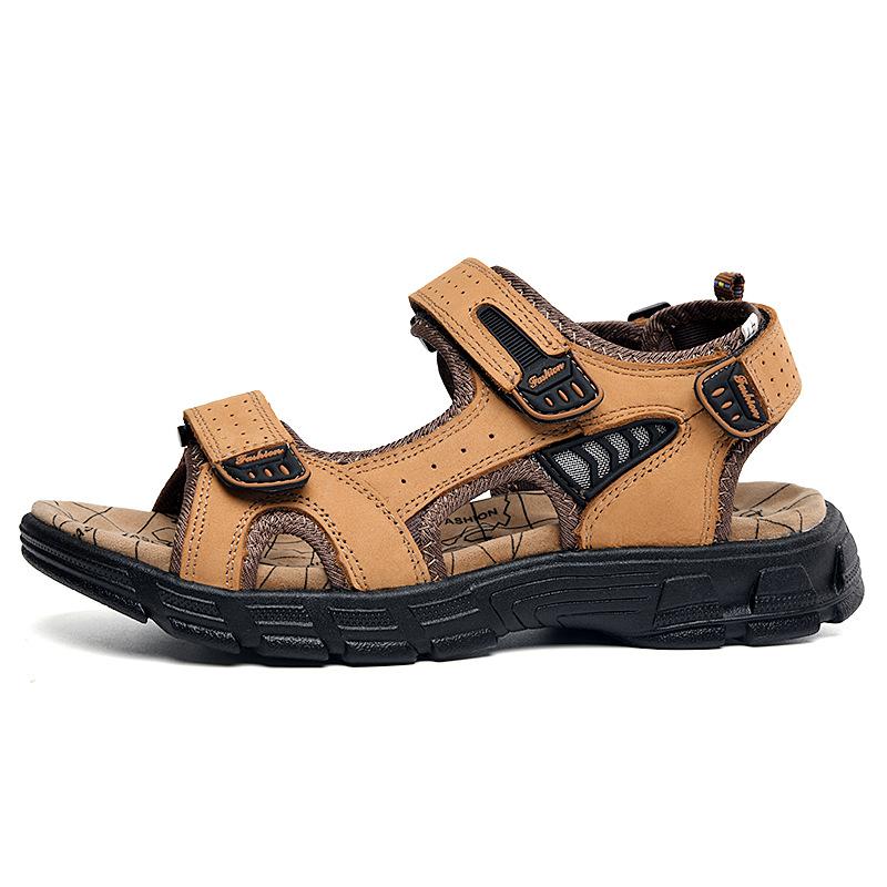Sandal Plus-size Slippers Spring and Summer Men's Sandals Casual Sports Driving Shoes Top Layer Cowhide Beach Shoes