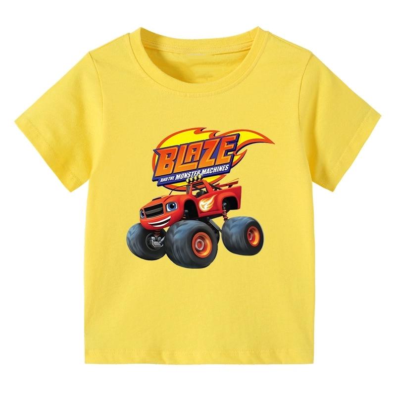 T-shirt Grafica Stampata Cartone Animato Blaze E Le Macchine Mostro Moda Estiva Fresca Manica Corta Top Casual Bambini Vestiti Bambina