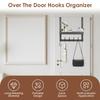 2Pcs Over the Door Organizer with 6 Hooks Aluminum No Drill Storage Rack Multi Purpose Clothes Hanger for Wallet Key Towel Coats