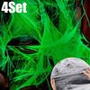 White Stretch Cobwebs Glow Decor Halloween Black Plastic Spiders Spider Web Indoor Creepy Party Supply Dark Glow Essential