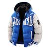 American Embroidered Down Cotton Contrasting Colors Loose Removable Hat Double-sided Hooded Cotton-padded Jacket