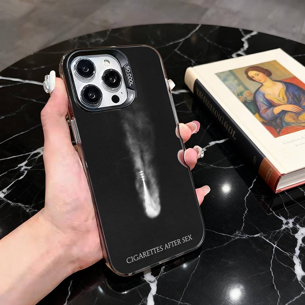 C-Cigarettes A-After Sex Abstract Band Phone Case For iPhone 17,16,15,14,13,12,11 Plus,Pro Max,XS,Colorful Silver Black Cover