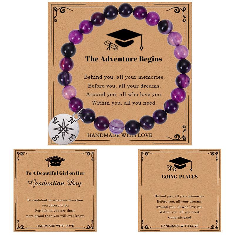 JYL TS Bracelet Graduation Compass  Beaded Guides Direction & Bright Future