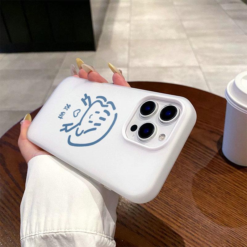 Patterned Matte Frosted Skin Feel Casing PC+TPU 2in1 Cute Girl Printed Protective Cover Soft Back Case