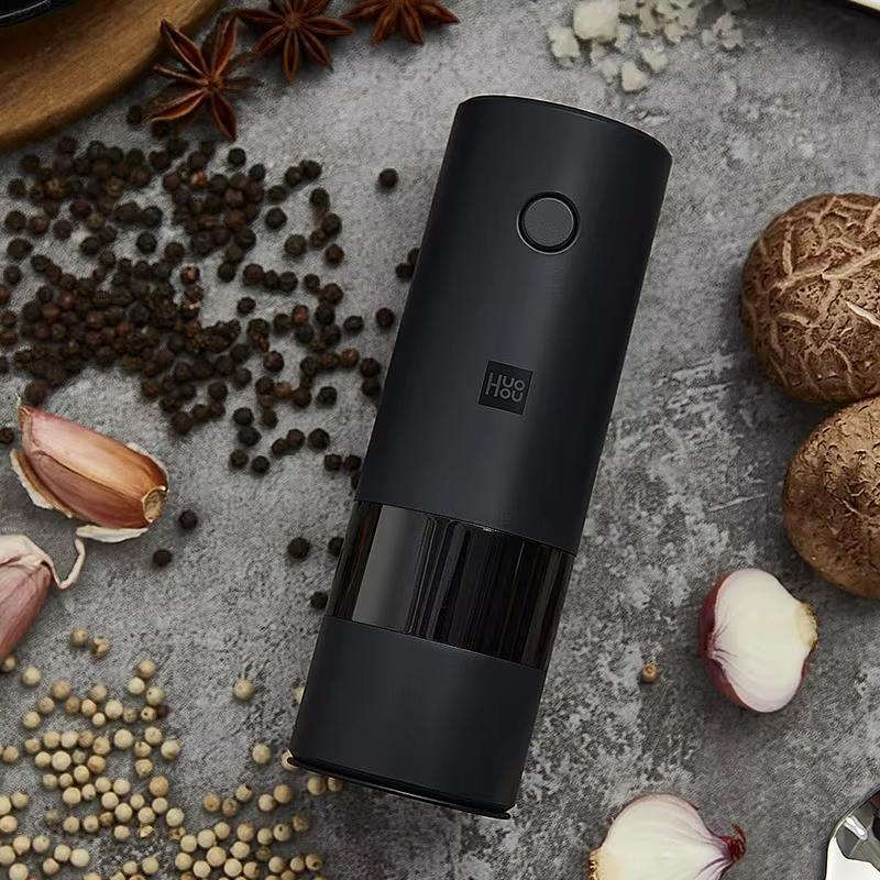 Huohou Electric Grinder Automatic Mill Pepper And Salt LED Light 5 Modes Peper Spice Pulverizer for Cooking Core Mill Kitchen