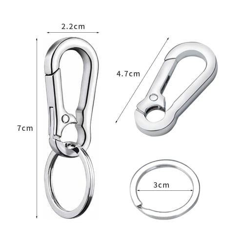Total: 5 Pieces Material: Zinc Alloy Carabiner Small Carabiner Stainless Steel Carabiner Waist Tool Carabiner Triangle Ring Key Holder Stainless Steel