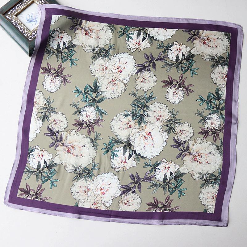 Neuer 100% Naturseide Schal Halstuch Foulard Damen Bandana Schals Frauen Hijab Schal Wickeltuch Quadratisches Kopftuch