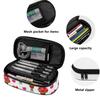 Pen Case Printed Strong Polyester Fabric Zip Around Closure with Mesh Pocket Removable Divider and Pen Slots for School and Study