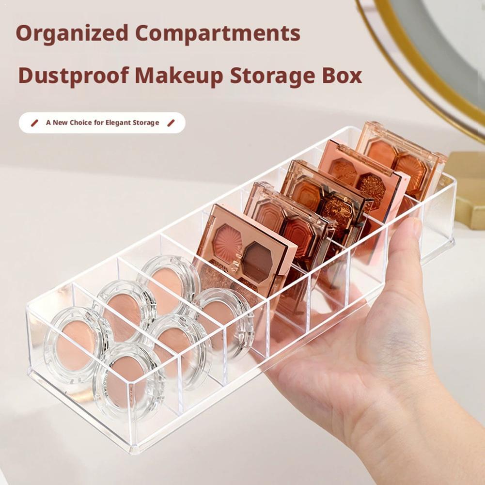 8-Slot Transparent Plastic Cosmetic Organizer Multi-Functional Makeup Holder for Home Office Bathroom Dressing Table Sorting