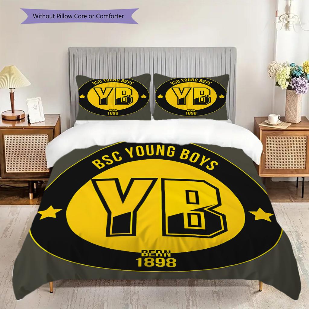 BSC YB Muster Bettwäsche Steppdecke Set Bettbezug Kissenbezug Heimdekoration Geburtstagsgeschenk (1 Bettbezug + 2 Kissenbezüge, ohne Füllung)