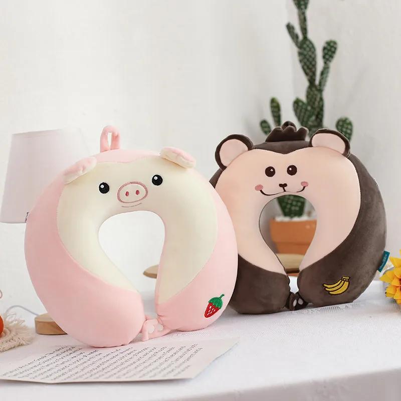 Kreskówkowa poduszka na szyję Bawełna z pamięcią kształtu w kształcie litery U Miękka puszysta poduszka podróżna Samochód Samolot Biuro Przerwa na lunch Wygodny sen Zagłówek