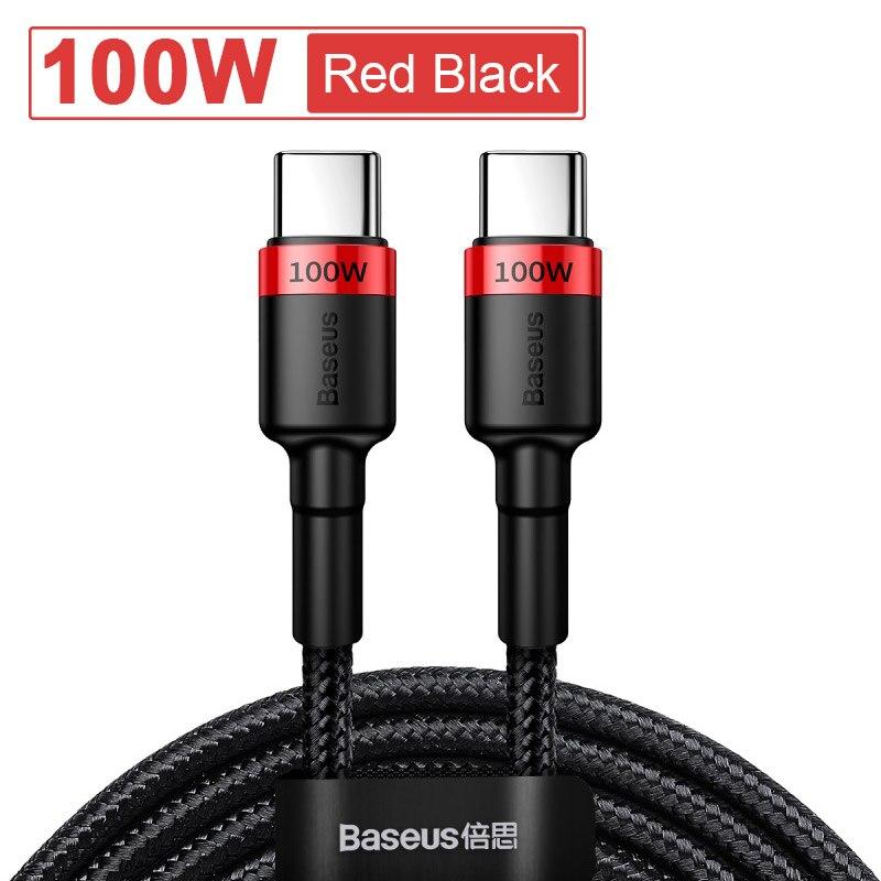 Baseus USB Typ C zu USB C Kabel Für 17 16 100W/5A PD Schnelllade-Ladekabel Für Macbook Samsung Typ-C Kabel