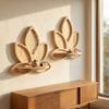 Wooden Lotus Shaped Storage Rack Nordic Style Wall Succulent Rack  Entryway