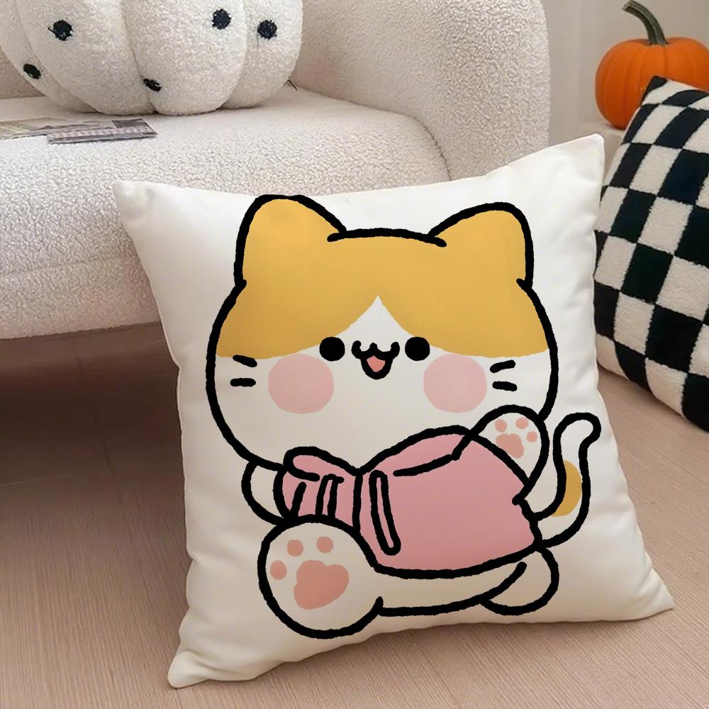 Cozy Small Animal Cartoon Happy Sports Cushion Cover Linen Pillow Case Soft Breathable Protective Couch Room Decoration