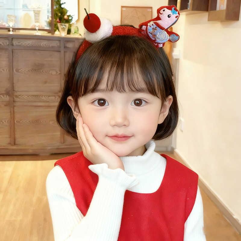 Sweet Cartoon Horse Hair Hoop Pony Red Headpiece Good Luck Headwear 2026 New Year Headband Children Headwear