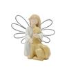 Resin Imitation Wood Carving Angel and Dog Ornaments Home Creative Warm Romantic Festival Commemorative Desktop Ornaments