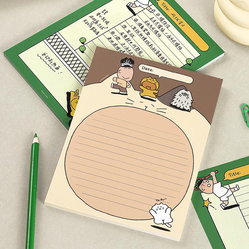 Koreanischer Katzen-Illustrator B6 kariertes Notizbuch - Lernmaterial