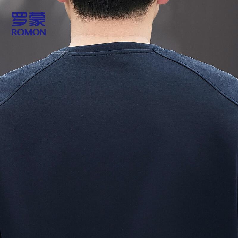 ROMON Men's Round Neck Loose Casual Long Sleeve Sweatshirt 7507