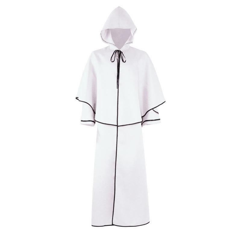 Halloween Costume Medieval 5-color Hooded Cape Retro Robe, Wizard Death Cape Costume