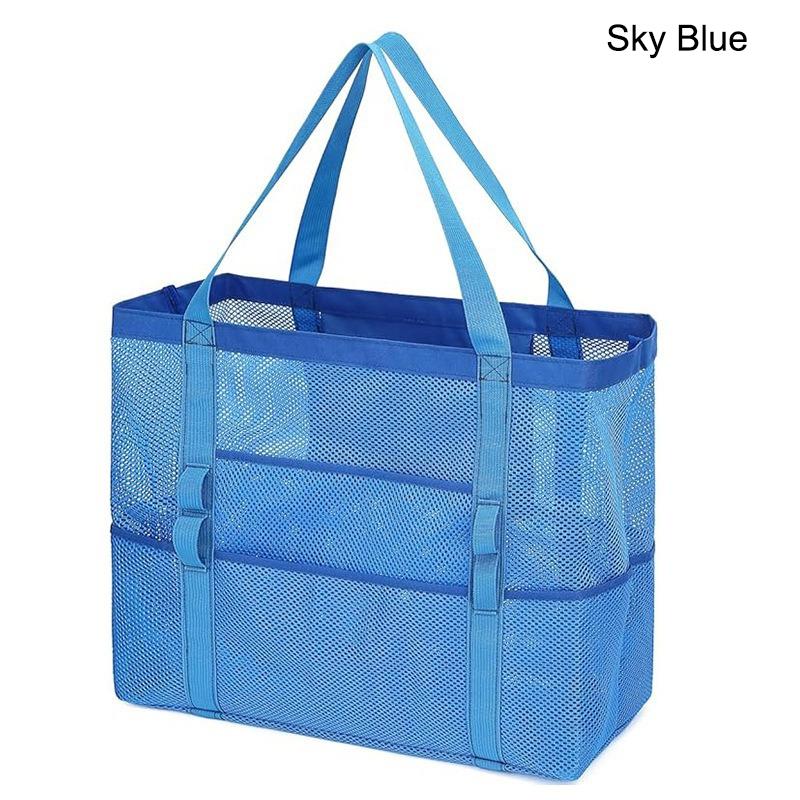 Oversized Mesh Beach Wash Bag, Large Capacity Storage Bag, Foldable Mesh Beach Tote Bag, Beach