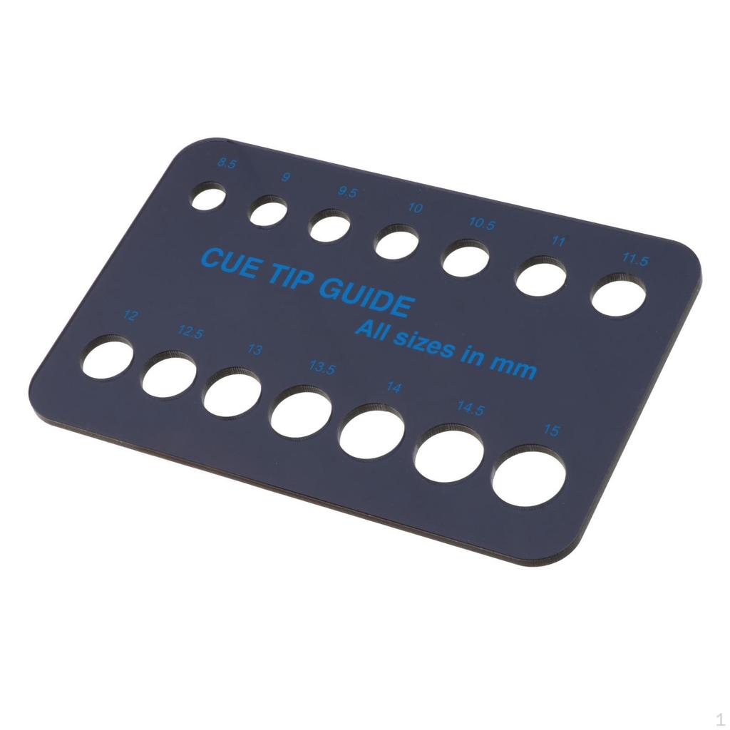8.5mm-15mm Pool Cue Tip Gauge Acrylic Billiard Supplies Sturdy Compact Lightweight Gift Size