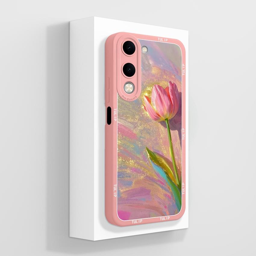 Für Vivo Y04 Y03 Y02 Y11 Y15 Y20 Handyhülle Niedliches Cartoon-Mädchenmuster Glattes Flüssigsilikon Stoßfester Schutz Rückseitenabdeckungen Hülle Für Vivo Gehäuse