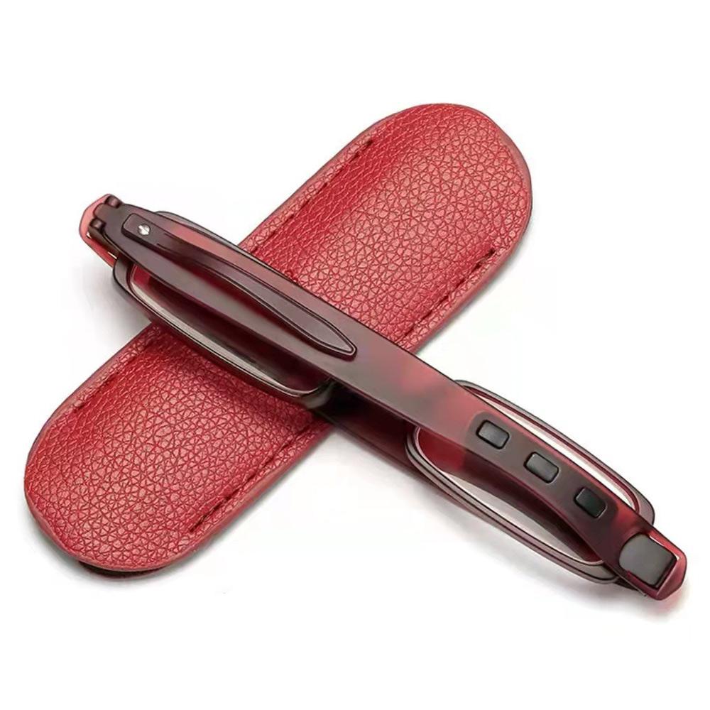 TR90 Portable Folding Anti Blue Light Reading Glasses with Leather Case Men Women Compact 360°Twist Pocket Presbyopic Eyeglasses