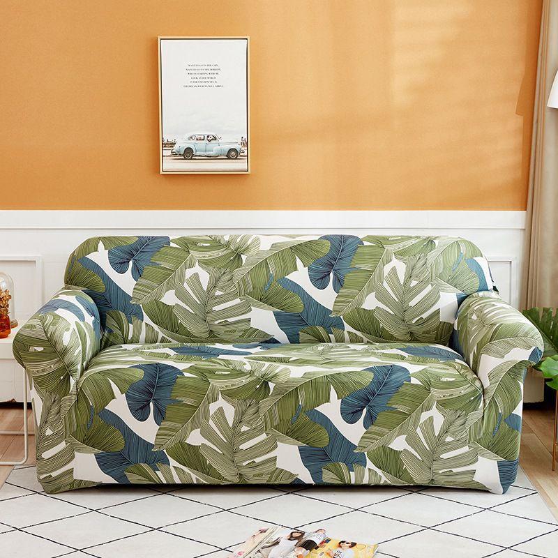 Leaves Floral Printed Slipcover 1234 Seater Sofa Cover Universal Couch Case