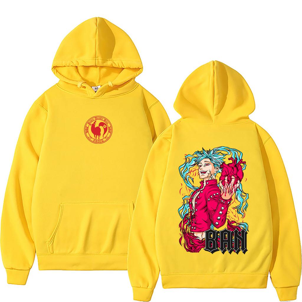 Anime The Seven Deadly Sins Hoodie Fox's Sin of Greed Ban Graphic Pullover Hoodies Women Manga Oversized Hooded Sweatshirt