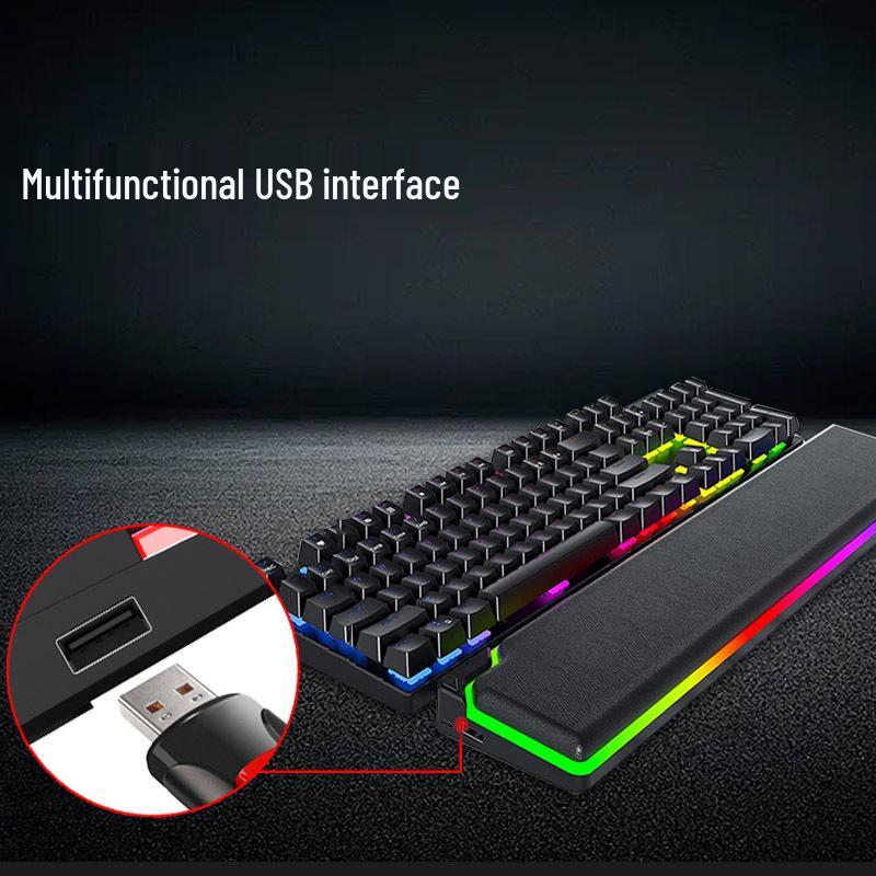 Repose-poignets lumineux RGB en mousse à mémoire de forme - Grande taille pour claviers de bureau