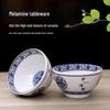 Retro Blue & White Melamine Dinnerware Set: Noodle & Soup Bowls, Plates for Restaurants & Noodle Shops