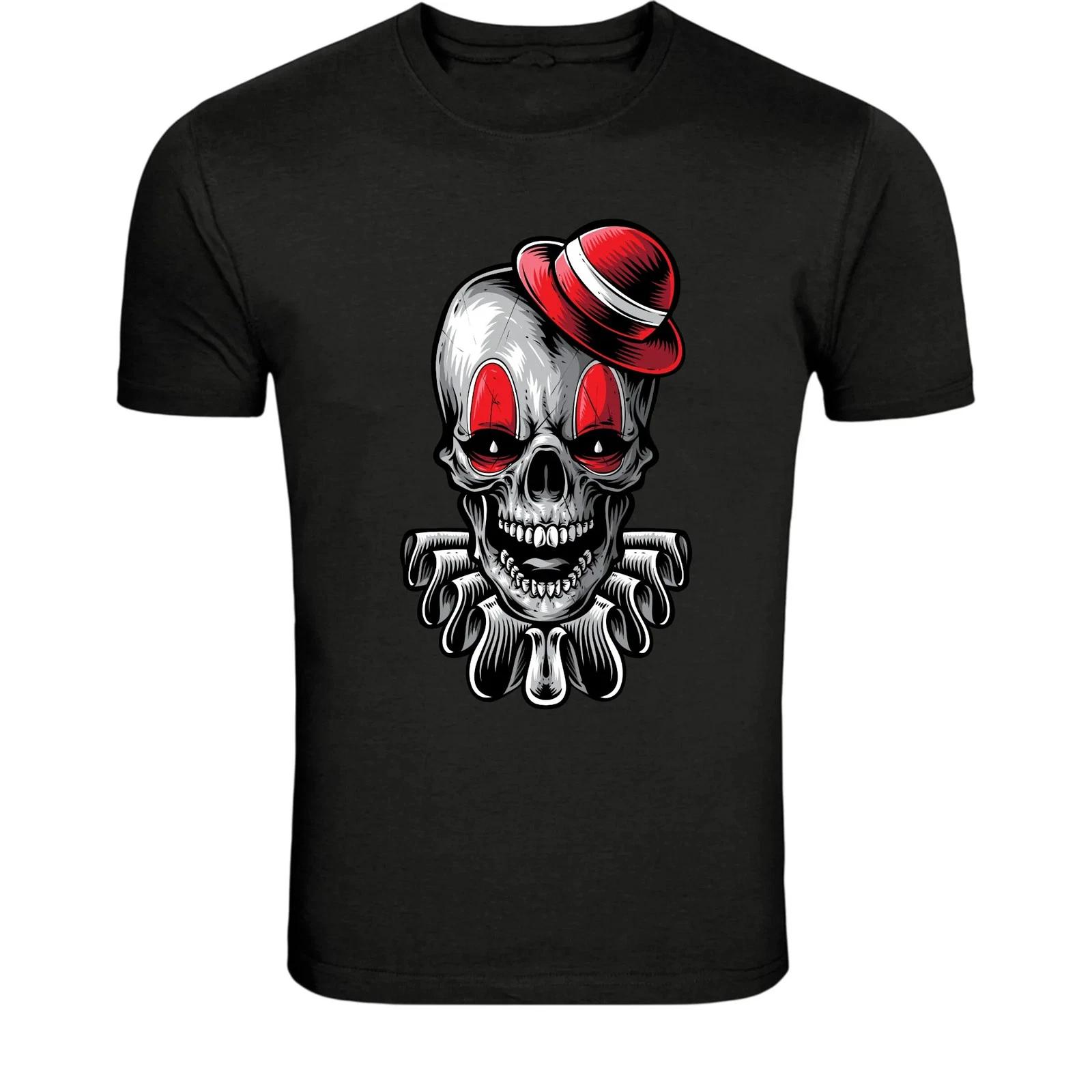 Skull With Red Hat T-Shirt - Dark Gothic Skeleton Street Style XXXL