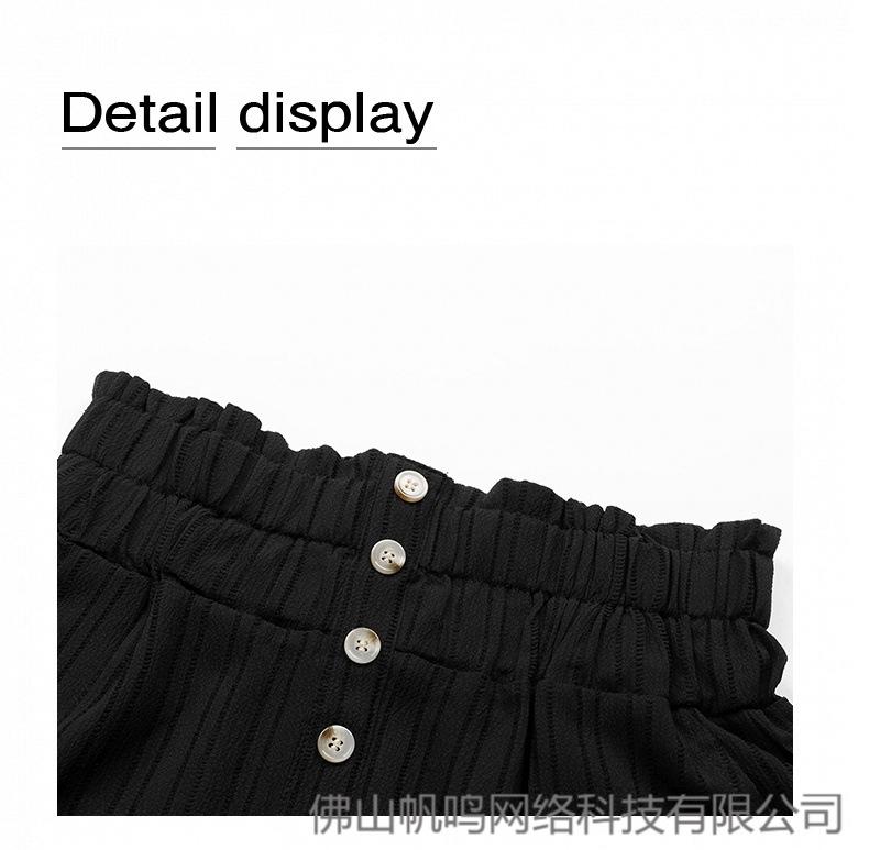Women's Button High Waist Shorts with Pockets - Summer Pleated Elastic Waist, Versatile and Casual.