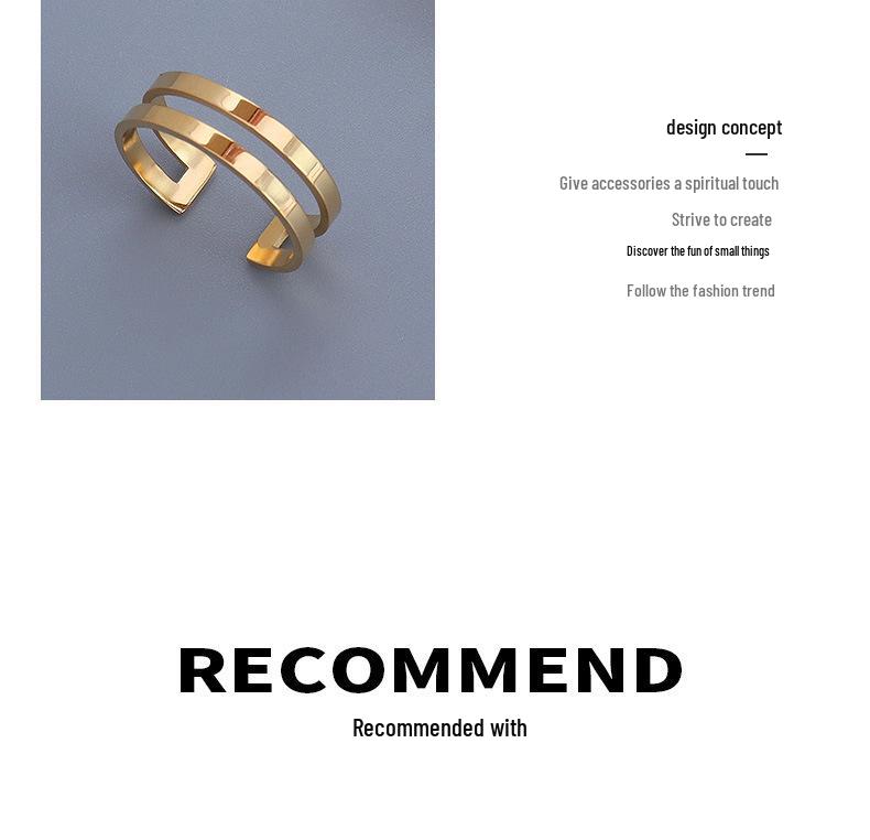Oumeis Multi-Layer 18K Gold Titanium Steel Smooth Surface Couple Ring for Men & Women