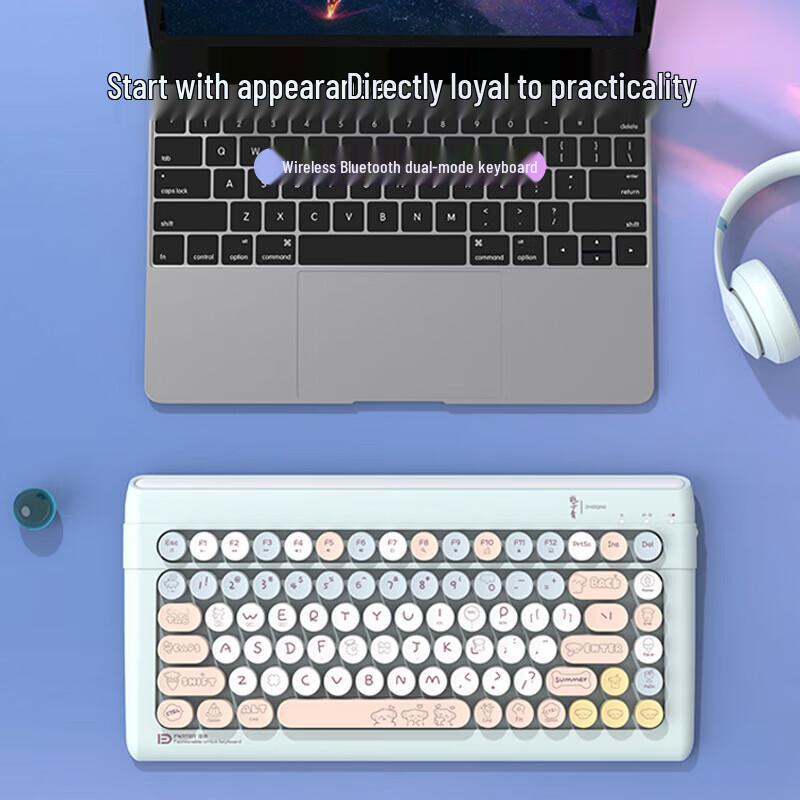 Fude K8880T Wireless Bluetooth 5.0 Triple-Mode Mini Keyboard