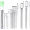 25PCS Stainless Steel Big Eye Hand Sewing Needle, Embroidery Pointed Needle Sewing Needle, Transparent Needle Bottle Storage DIY Earring Sewing Tool