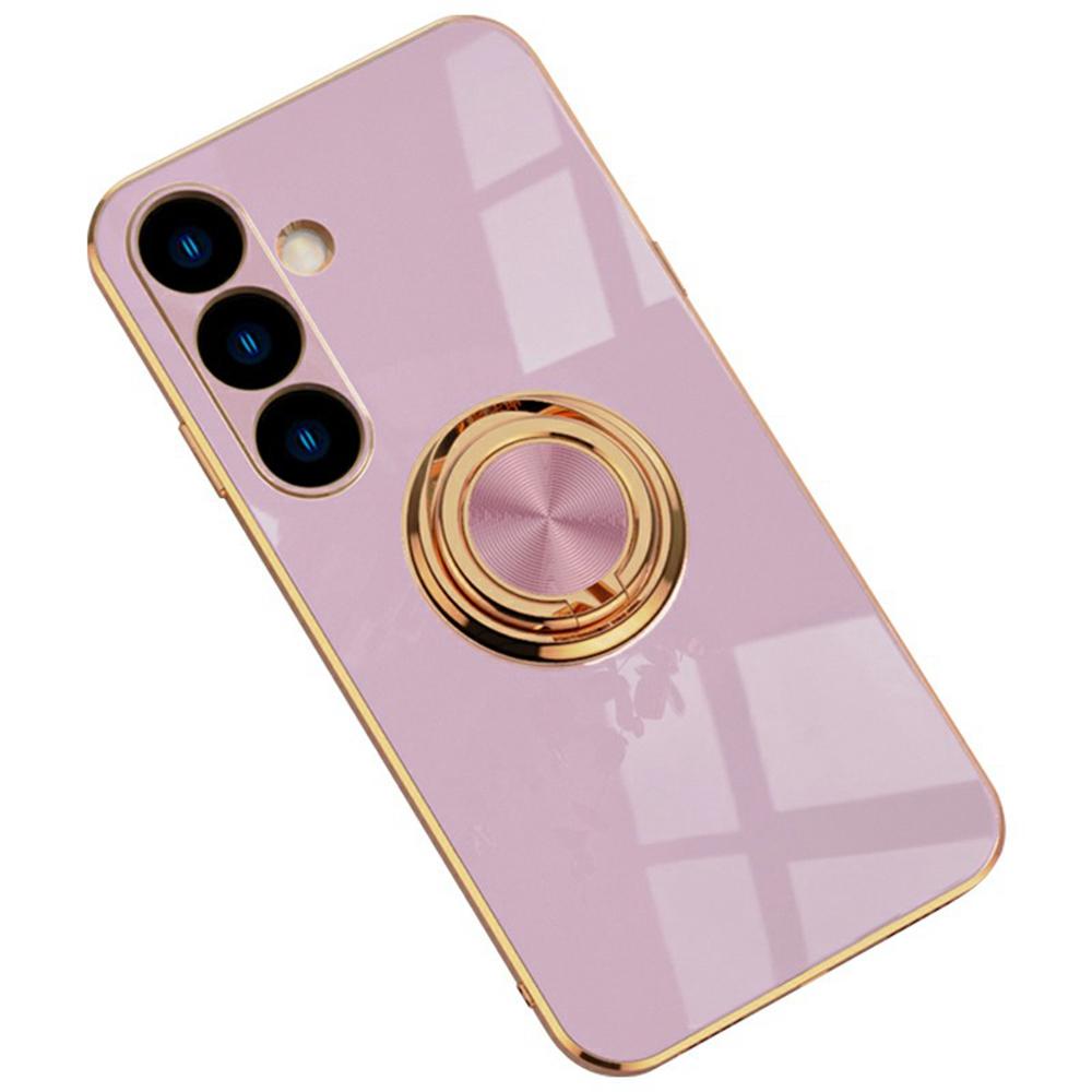 For Samsung Galaxy S24 FE Case Precise Cutouts 6D Electroplating TPU Phone Cover with Ring Holder
