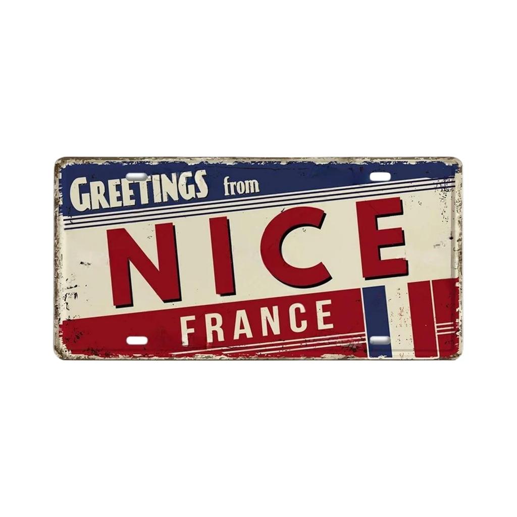 Vintage France City Plate PARIS/LYON/MARSEILLE Flag Poster Metal Plaque Aluminum Sign Man Cave Garage Club Bar Cafe Wall Decor