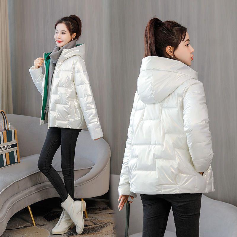 2024 Winter New Hooded Glossy Warm Thick Jacket Women Korean Down Cotton Parkas Snow Wear Coat Female Casual Loose Outwear R002