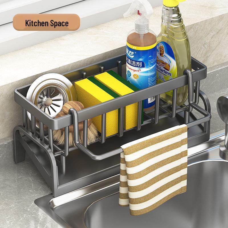 Multi-Functional Kitchen Utensil Drain Basket and Dishcloth Rack