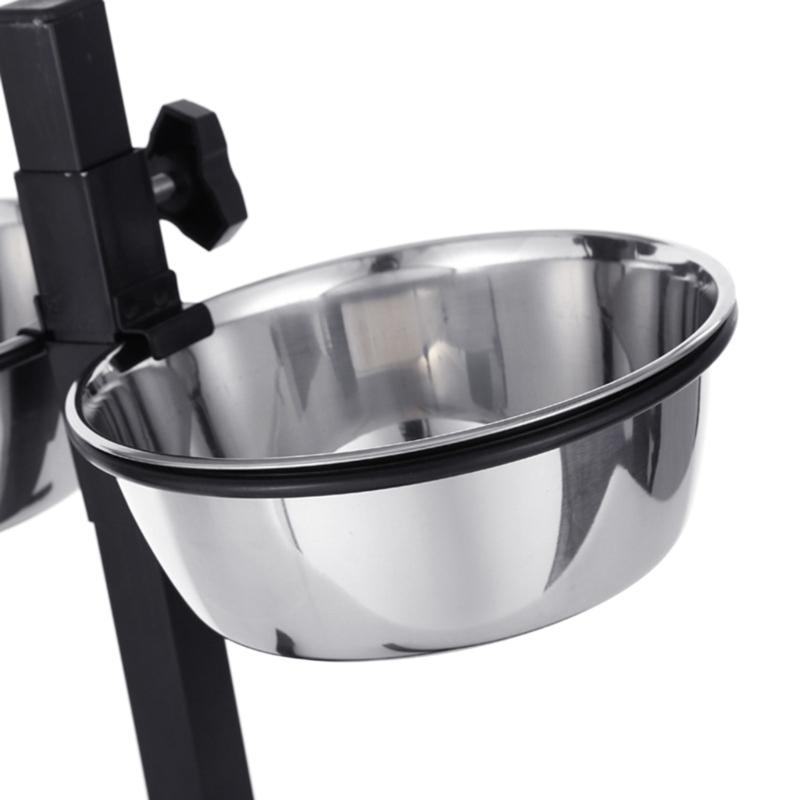 Dog Food Bowls Stainless Steel Spill-proof Dog Bowl Raised Dog Bowl Stand 2 Dog Food Bowls for Food and Water Durable