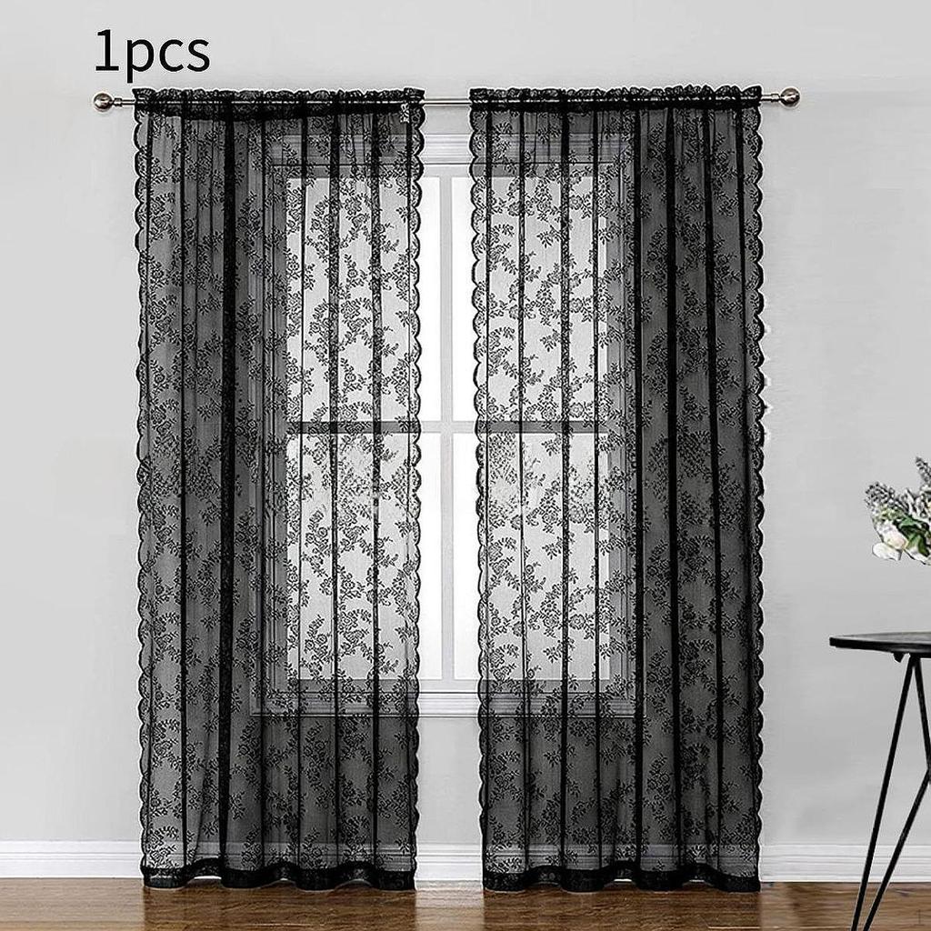 Floral Lace Curtain Mesh Voile for Hotel Room