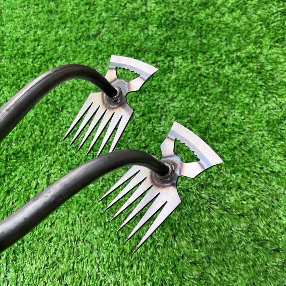 Multifunctional Garden Rake Manganese Steel Hand Weeder Rake Agricultural Weed Puller Shovel Grass Rooting Soil Loosening Tool