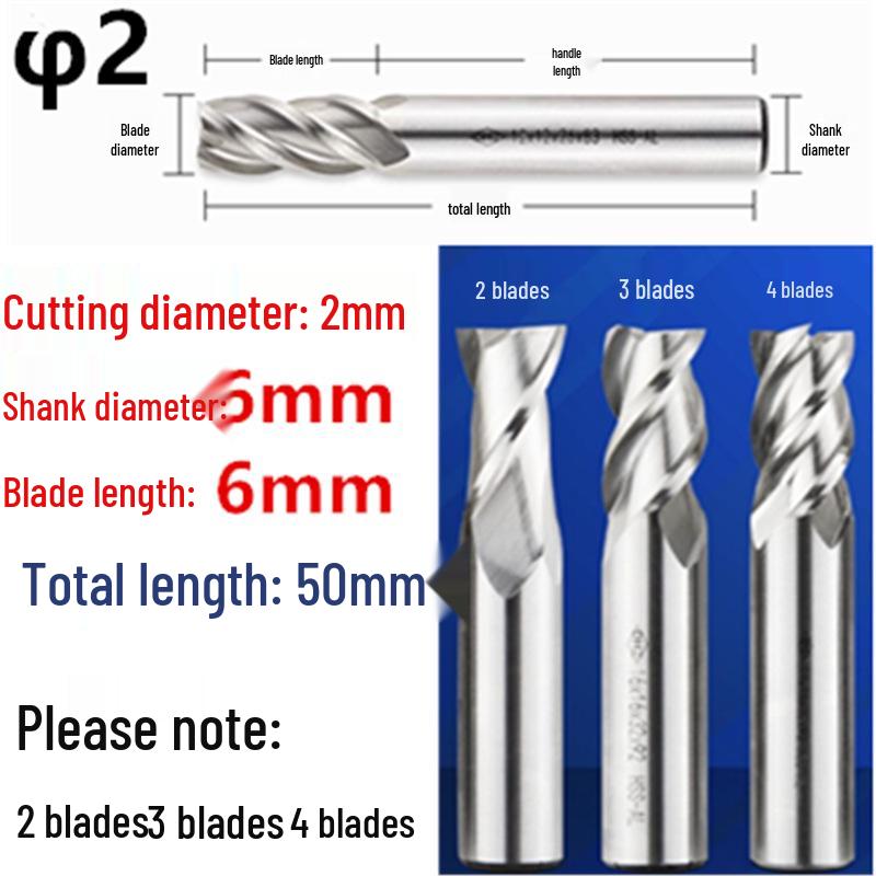 Guiyang Xiaohe DHZ High-Speed Steel 2/3/4-Flute Milling Cutter