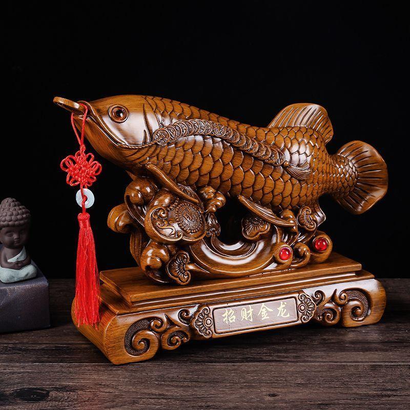 Resin Lucky Dragon Fish Decoration Statue - Sculpture Crafts  High Quality Home Living Room Office Decoration Animal Statue