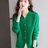 Women Autumn Winter Loose Lapel Sweater Pullover Knitted Base Top for Women
