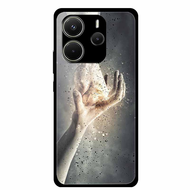 For Redmi Note 14 4G Phone Case Note14 Coque Hard Tempered Glass Back Cover For Xiaomi Redmi Note 14 5G Case Shell Soft Bumper