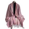 Imitation Cashmere Jacquard Ethnic Style Pink Purple Shawl With Female Travel Vacation Photo Scarf To Keep Warm